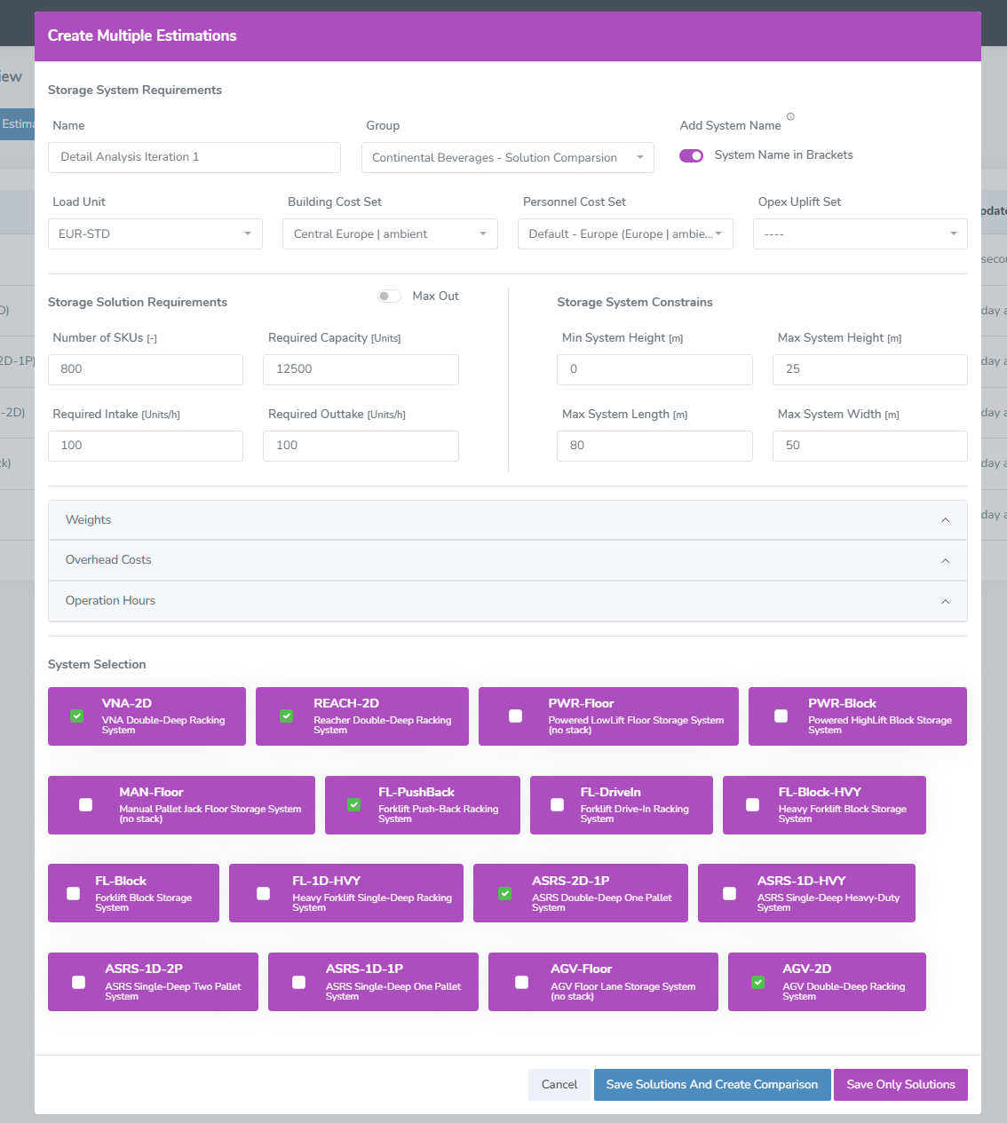 System Selection Interface